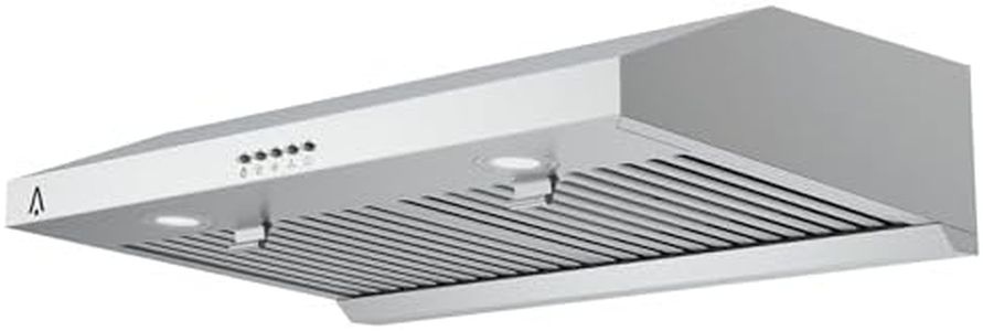 Range Hood 30 inch, 400 CFM Under Cabinet Range Hood with Strong Suction, Stainless Steel Kitchen Hood with 3-Speed Exhaust Fan and Two Bright LED Lights