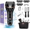 Electric Foot File, Ratukall Hard Skin Remover, Rechargeable Waterproof Callus Remover Pad Feet Care Kit, Professional Pedicure Tools Set with Storage Bag for Dry Dead Skin Cracked Heels Calluses