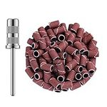 MELODYSUSIE Sanding Bands for Nail Drill Mandrel Bits, 100Pcs #180 Grit Nail Files for 3/32 Shank Inch Nail Drill Bits for Electric Nail Files Nail Drill Machine, to Polish Art Acrylic Gel Fake Nails