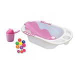 BUMTUM Baby Bath Tub | Anti Slip Baby Plastic Bath Chair Floating Balls | Baby Bathing Mug | Pink Bath Tub