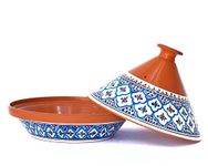 Kamsah Hand Made and Hand Painted Tagine Pot | Moroccan Ceramic Pots for Cooking and Stew Casserole Slow Cooker (Large, Supreme Turquoise)