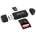 Jiasoval USB OTG Adapter 2.0 Micro Portable Memory Card Reader for SD, Micro SD, SDXC, SDHC, Micro SDHC, Micro SDXC