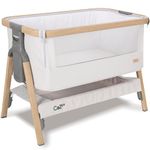 Tutti Bambini CoZee® Next To Me Crib & Standalone Baby Cot, Co-sleeper - Foldable Baby Bed, Baby Crib with 6 Height Levels, Baby Bedside Crib, Travel Cot, Mattress Included (0-6 Months) - Silver & Oak