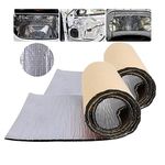 Self Adhesive Reflective Aluminium Foam Insulation 5mm Thick, 200x50cm Radiator Insulation Foil Reflector Sound Deadening Mat, Foil Insulation Roll for Floors, Roofs, Garage Doors and Camper 2A