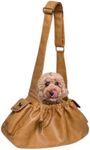 Noah & Paw Dog Sling Carrier for Small Dogs 5-18lb, Dog Sling for Small Dogs and Cats, Dog Carrier with Adjustable Padded Strap, Vegan Leather Lined with Fur, Double Safety Feature, Machine Washable