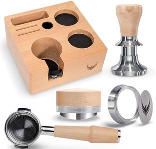 KNODOS 58mm Espresso Tool Set for Breville Dual Boiler & Oracle Jet Includes Naked Portafilter, Spring Tamper, Distributor, Tamping Station, Dosing Funnel & Puck Screen | Maple Barista Kit