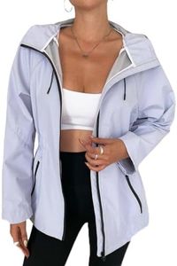 Yousify Womens Rain Jackets Lightweight Waterproof Raincoat Windbreaker Hooded Trench Coats with Pockets Cycling Bike Jacket