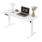 Panana Electric Standing Desk Height Adjustable Desk Ergonomic Stand Up Desk with Memory Setting (White, 100 x 60 cm)