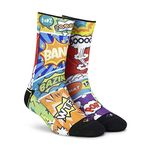 DYNAMOCKS Comic Crash Men & Women Crew Length Socks (Large(8-10))