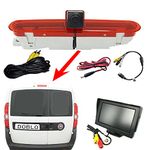 Dolphin Automotive Brake Light Rear View Reversing Camera Fits Fiat Doblo 2010 Onwards and Vauxhall Combo 2011-2018 (Camera With 4.3" Dash Monitor)