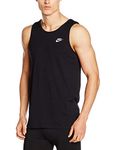 Nike Men Club Embroidery Tank - Black/White, Medium