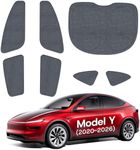 SUMK Universal Side Window Sunshade for Tesla Model Y (Juniper) Accessories [100% Sun Shading] for Tesla Model Y Accessories 2020-2026 Perfect for Camping and in-car Rest - 7Pcs
