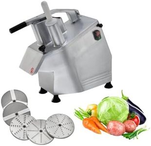 GastroHero Gemüseschneider I Elektrischer Gemüseschneider I 300 kg/h Leistung I 5 Scheiben Ø 2-7 mm I Aluminium I Gemüse-Cutter für Gastronomie
