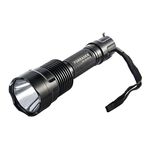 Forrader C12 CREE XM-L2 U3 Super-bright LED Flashlight Torch Light with Tail Button Switch Controlled by 5-mode, Black(Flashlight Only)