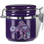 Mushroom Smell Proof Container Half Oz (250ml), Separate Space for Humidity Pack To Keep Herbs Fresh For Months - Cute Girly Stash Jar, Smell Proof Case Airtight Storage Holder Accessories - Purple