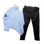 BHIKADIYA Men's Cotton Solid Full Sleeves Regular Fit Shirt and Pant (Sky Blue-Black,XL)