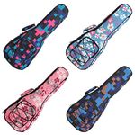 longteam Print Ukulele Case 10mm Sponge Portable Waterproof Ukuleles Bag Cover Uke gig Bag with Accessory Storage Pocket (26 in Tenor, Blue Plaid)