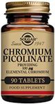 Solgar Chromium Picolinate 100 mcg Tablets - Balances Blood Glucose Levels - Supports the Metabolism - Easy to absorb - Food Supplement - Vegan, Vegetarian, Kosher - Pack of 90