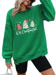 Zeagoo Christmas Womens Sweatshirt Crewneck Long Sleeve Shirts Trendy 2024 Fall Tops Casual Loose Irregular Hem Pink Medium