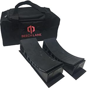 Beech Lane Camper Leveler 2 Pack with Carrying Bag - Precise Camper Leveling, Includes Two Curved Levelers, Two Chocks, Two Rubber Grip Mats, and A Carrying Bag, Patented