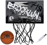 Franklin Sports NBA Over The Door Basketball Hoop - Kids Indoor Basketball Hoop with Mini Basketball - NBA Fan Shop Mini Hoop for Bedroom + Office - Over The Door Mini Hoop Set