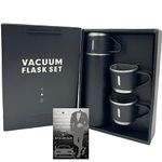 Mens Gift Set Vacuum Insulated Flask 500ml Stainless Steel Thermo Bottle With 2 Plastic Cups For Coffee Water Hot & Cold Drink Flasks With Men Black Cards - Gift Ideas For Men, Dad,Uncle,Father In Law