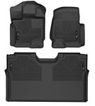 Husky Liners X-act Contour Floor Mats | Fits 2015-2024 Ford F-150 SuperCrew; 2022-2024 Ford F-150 Lightning SuperCrew w/0 Fold Flat Storage | Front & 2nd Row, 3-pc Black - 53498