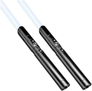 YOFOTHS Lightsaber Rechargeable 7 RGB Color Metal Hilt Dueling LED Light Saber for Adults Kids Cosplay Accessories with Sound Mode, Black 2 Packs, Medium