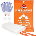 HOKING 47"x47" Fire Blanket for Home and Kitchen, Emergency Fire Blankets to Smother a Kitchen Fire, Prepared Flame Suppression Survial Safety, Fiberglass Fire Blanket for Car House Camping, 1 Pack