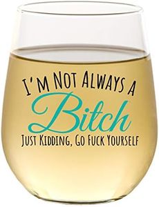 Funny Wine Glass for Women Men | Wine Gifts for Women | Cute Stemless Wine Glass | Funny Christmas Birthday Drinking Glasses for Best Friend BFF | Unique Inappropriate Adult Humor Gift for Wine Lovers