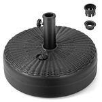 COSTWAY Round Parasol Base, 30KG/34KG/40KG/46KG Water and Sand Fillable Umbrella Stand with Built-in Handle, 38mm/48mm Heavy Duty Market Table Umbrella Holder for Outdoor Garden (30KG)