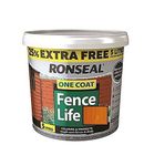 Ronseal 5L One Coat Life - Quick Dry Garden Shed & Fence Paints 5 Litres (Medium Oak)