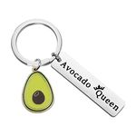 CENWA Avocado Gift Vegan Jewelry Avocado Queen Keychain Gift for Avocado Lovers Vegetarian Jewelry Friendship Keychain (Avocado Queen K)