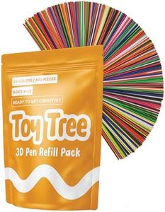 Toy Tree 300 Piece 3D Pen Refill Pack | Compatible with The 3Doodler Start+ Only | 10 Vibrant Colors of Safe Low Temperature PCL Filament 2.5mm Thick | Not Compatible with Other 3D Pens