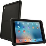 TECHGEAR Bumper Case fits iPad Pro 9.7" Rugged Heavy Duty Anti-Shock Rubber Edge Protective Easy Grip Case + Screen Film [Black] - Kids & School Friendly Case