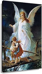 Angel Poster Framed Vintage Wall Art For living room Artwork Guardian Angel Wall Decor Canvas For Painting Pictures Dcorations Famous Art Prints Framed (12x18 inch)