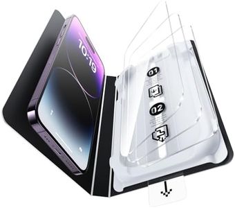 SMARTDEVIL 3 Pack Screen Protector for iPhone 14 Pro, Bubble-and-Dust-Free Box, HD Tempered Glass, Military Grade Shatterproof & Ultra Durable, Easy Installation