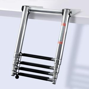 Boat Ladder,Stainless Steel Telescoping Folding Heavy Duty Pontoon Swim Boarding Ladder for Outboards,Yacht,Marine Fishing Boat