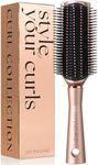 Lily England 9 Row Curly Hair Brush for Detangling, Styling, Separating & Shaping - Smooth Brush For Curly Hair Women 3c, 4c Hair - Ideal Detangle Hair Brush for Wet & Dry Hair, Rose Gold
