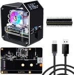 GeeekPi Mini Tower NAS Kit for Raspberry Pi 4, Pi 4 ICE Tower Cooler with PWM RGB Fan, M.2 SATA SSD Expansion Board, GPIO 1 to 2 Expansion Board, 18W QC3.0 Power Supply for Raspberry Pi 4 Model B