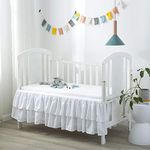 JSD White Ruffled Crib Bed Skirt Do