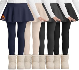 LessonZoo 4 Pack Girls' Skirt Leggings, 4-Color, 5-6 Years