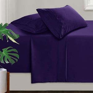 Manyshofu Extra Deep Pocket King Size Sheets - Hotel Luxury 1800 Thread Count Sheets & Pillowcases - Microfiber Bedding Set up to 24" Mattress - Purple Bed Sheets 18-24 Inch Deep Pockets - 4 Piece