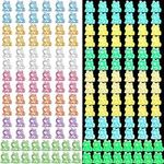 UVHNCBV Luminous Mini Resin Frogs Glow in The Dark, 100 Pcs in 7 Colors Miniature Figurines for Fairy Garden DIY Landscape Craft Accessories Ornament and Dollhouse Birthday Party Favors