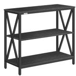 MAHANCRIS Sofa Table, Industrial Console Table, 3-Tier Narrow Side Table with Open Shelves, Foyer Table for Entryway, Hallway, Kitchen, Living Room and Bedroom, Easy Assembly, Black CTHB8001