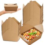 To Go Boxes, 80 PCS 27oz Kraft Paper Food Take Out Boxes, Oil Proof Takeout Containers, Disposable Food Tray for Onion Rings Fries Hot Dog Popcorn Chips Appetizer Leftover, Birthday Party Treats