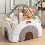 a baby cherry Cotton-Diaper Caddy | Diaper bag for Baby | Diaper Caddy Organizer Large Capacity(40 * 28 * 22Cm) |Nursery Storage Bin And Car Organizer For Diapers And Baby Wipes