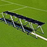 FORZA Portable Aluminium Team Benches - 4 Seat, 6 Seat & 8 Seat Benches Available | Folding Chairs for Substitutes | Subs Bench for Football | Carry Bag Included (4 - Seater, Without Team Shelter)