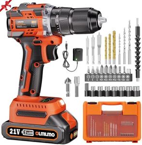Olmlmo 21V Power Cordless Drill Set 60NM,【Women Friendly】Brushless 1/2" Electric Power Drill/Driver Tool Kit with Battery&Charger, 20+3 Torque Setting+2 Speed, Drill Set Gift for Home and DIY