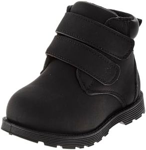 French Toast FT Casual Boots Ankle High Workboot - Trekking Walking Climbing Hiking Boot for Kids - Black (Size 5 Toddler)